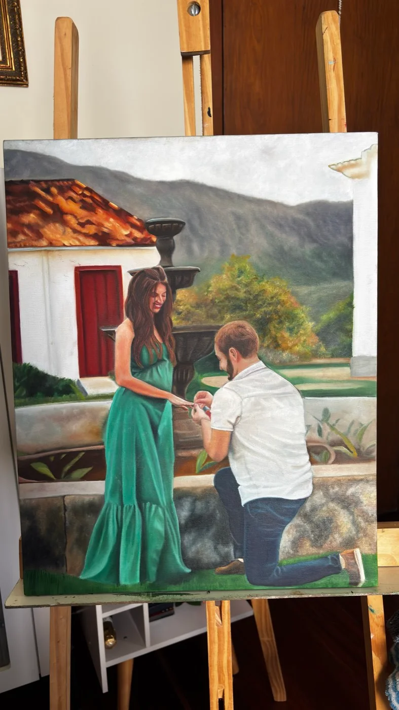 Casamento Leticia e Davi Óleo sobre tela — em produção — a obra inteira